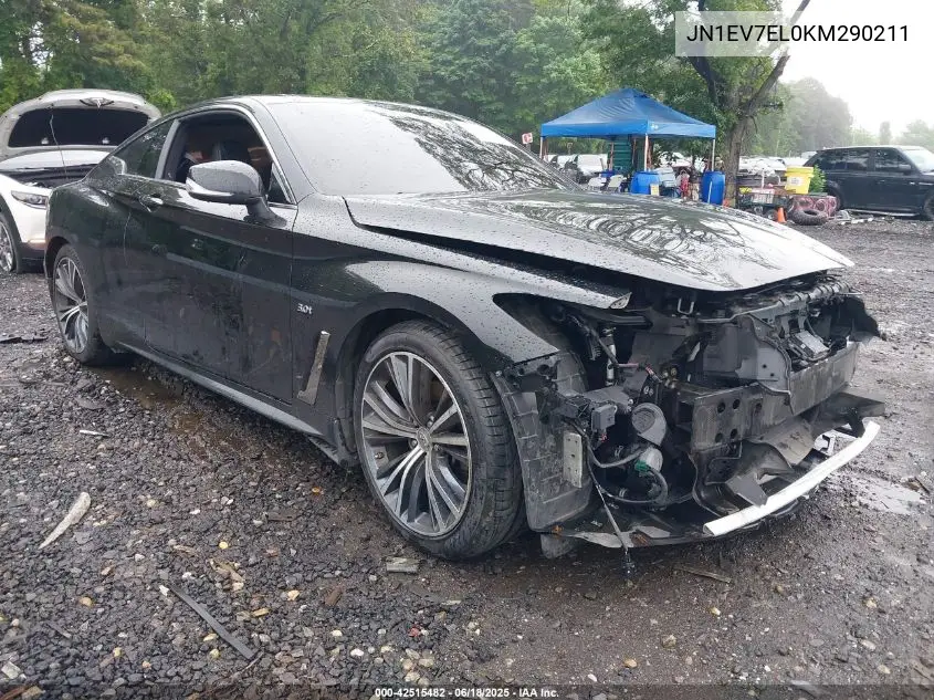 2019 Infiniti Q60 3.0T Luxe VIN: JN1EV7EL0KM290211 Lot: 42515482