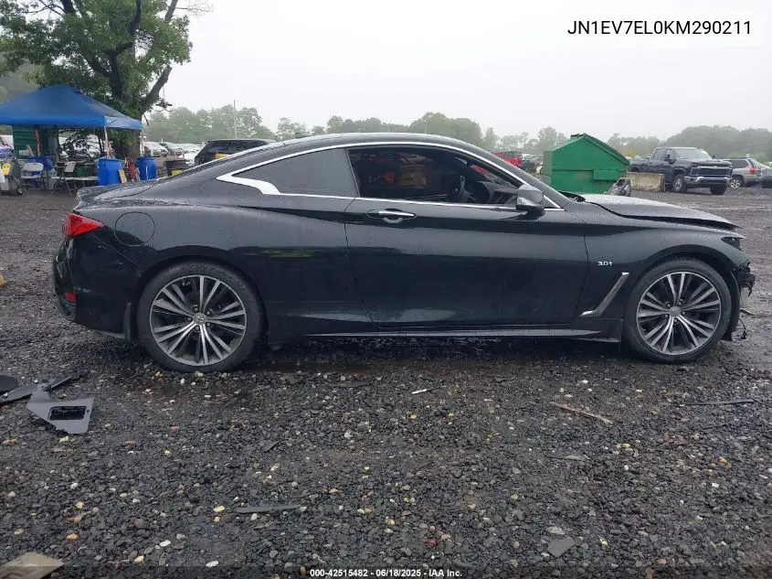 2019 Infiniti Q60 3.0T Luxe VIN: JN1EV7EL0KM290211 Lot: 42515482