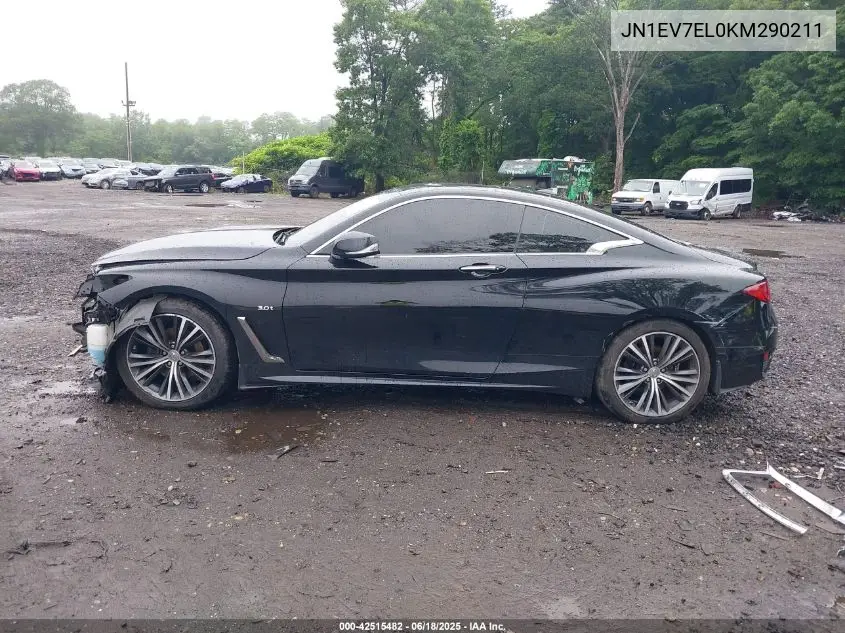 2019 Infiniti Q60 3.0T Luxe VIN: JN1EV7EL0KM290211 Lot: 42515482
