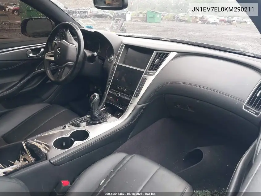 2019 Infiniti Q60 3.0T Luxe VIN: JN1EV7EL0KM290211 Lot: 42515482