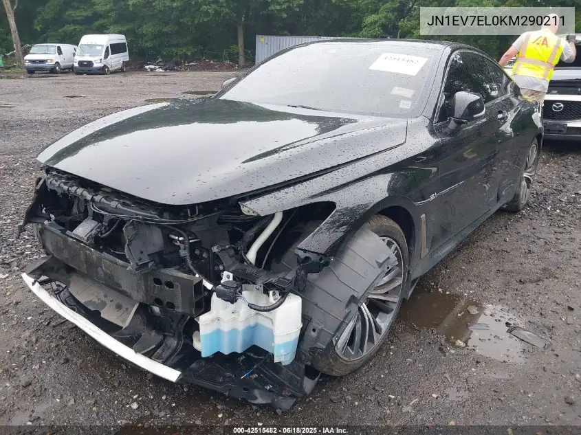 2019 Infiniti Q60 3.0T Luxe VIN: JN1EV7EL0KM290211 Lot: 42515482