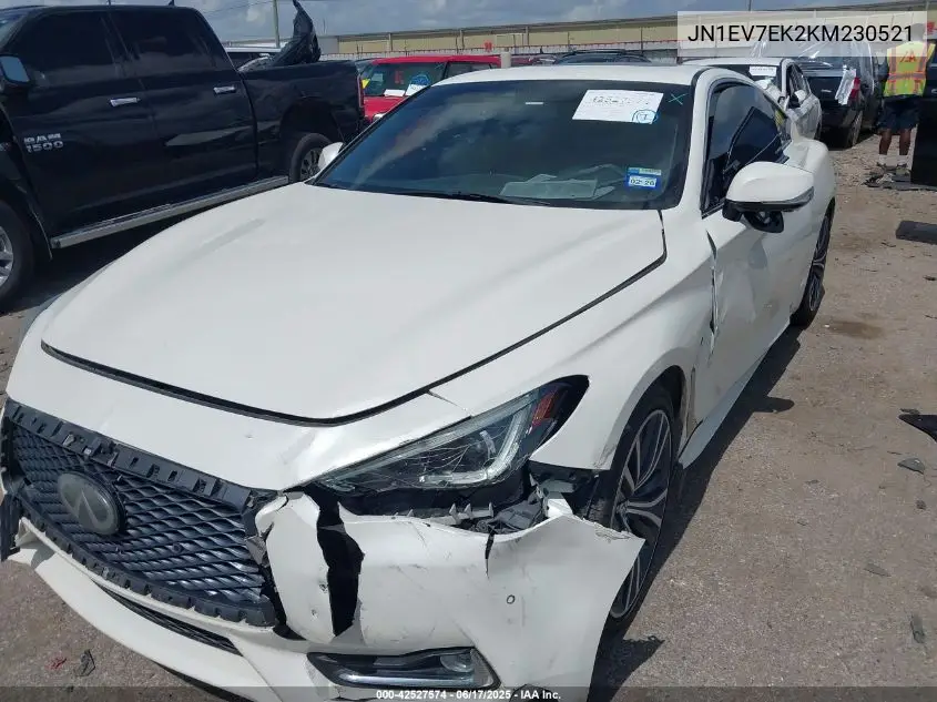 2019 Infiniti Q60 3.0T Luxe VIN: JN1EV7EK2KM230521 Lot: 42527574