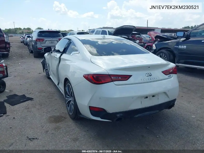 2019 Infiniti Q60 3.0T Luxe VIN: JN1EV7EK2KM230521 Lot: 42527574