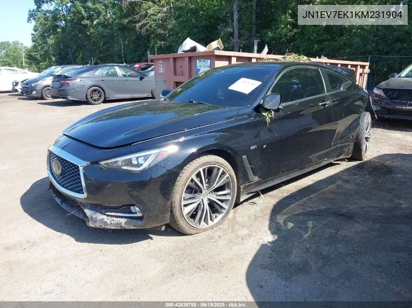 2019 Infiniti Q60 3.0T Luxe VIN: JN1EV7EK1KM231904 Lot: 42538755