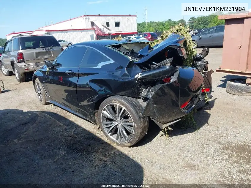 2019 Infiniti Q60 3.0T Luxe VIN: JN1EV7EK1KM231904 Lot: 42538755