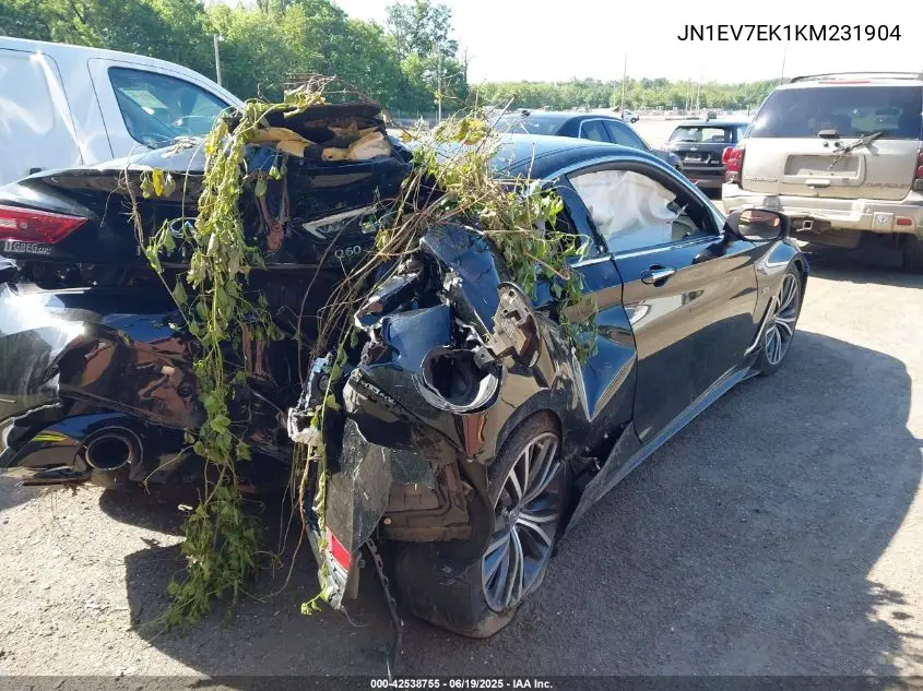 2019 Infiniti Q60 3.0T Luxe VIN: JN1EV7EK1KM231904 Lot: 42538755