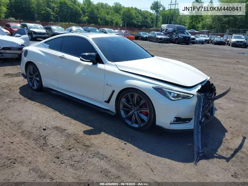 2019 Infiniti Q60 3.0T Red Sport 400 VIN: JN1FV7EL0KM440841 Lot: 42545802