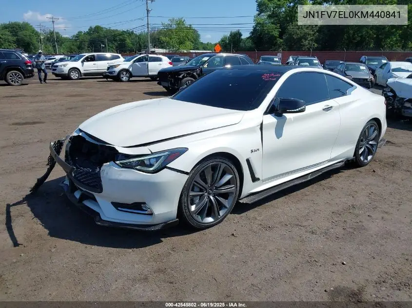 2019 Infiniti Q60 3.0T Red Sport 400 VIN: JN1FV7EL0KM440841 Lot: 42545802