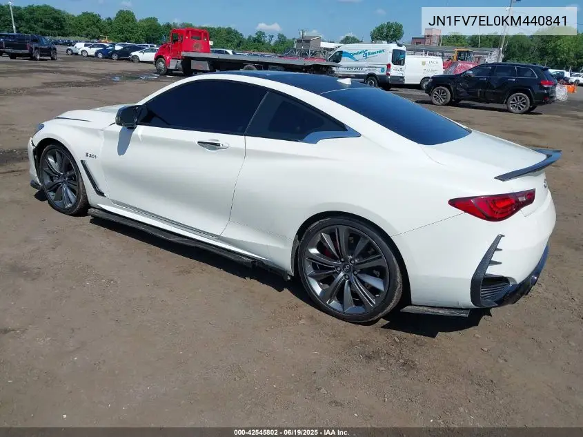 2019 Infiniti Q60 3.0T Red Sport 400 VIN: JN1FV7EL0KM440841 Lot: 42545802