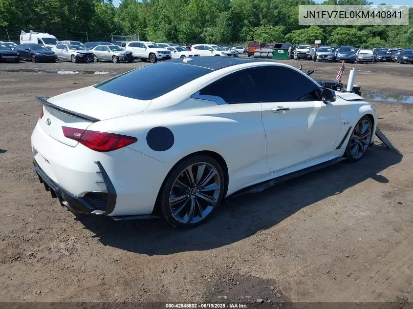 2019 Infiniti Q60 3.0T Red Sport 400 VIN: JN1FV7EL0KM440841 Lot: 42545802