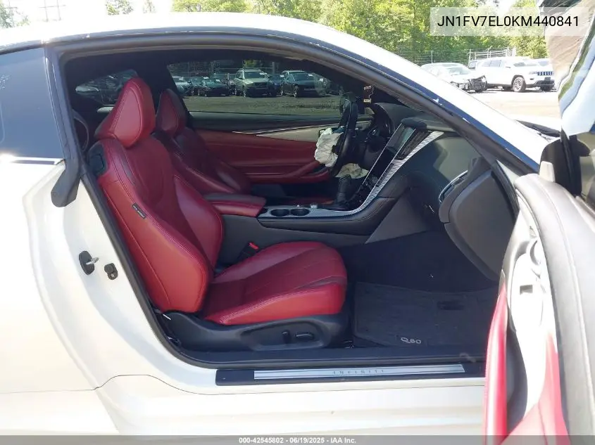 2019 Infiniti Q60 3.0T Red Sport 400 VIN: JN1FV7EL0KM440841 Lot: 42545802