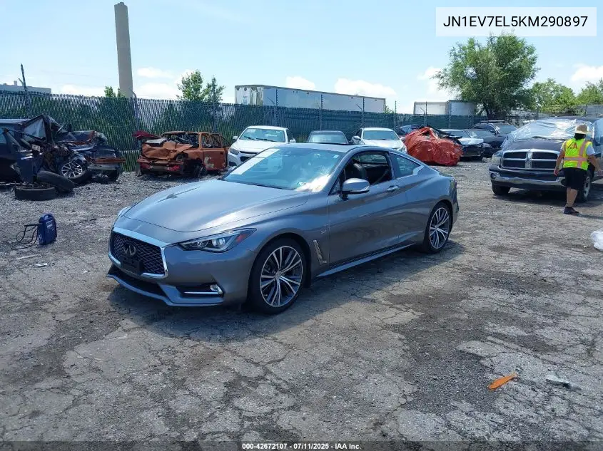 2019 Infiniti Q60 3.0T Luxe VIN: JN1EV7EL5KM290897 Lot: 42672107