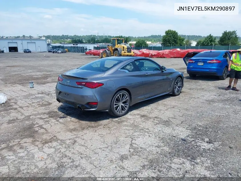 2019 Infiniti Q60 3.0T Luxe VIN: JN1EV7EL5KM290897 Lot: 42672107