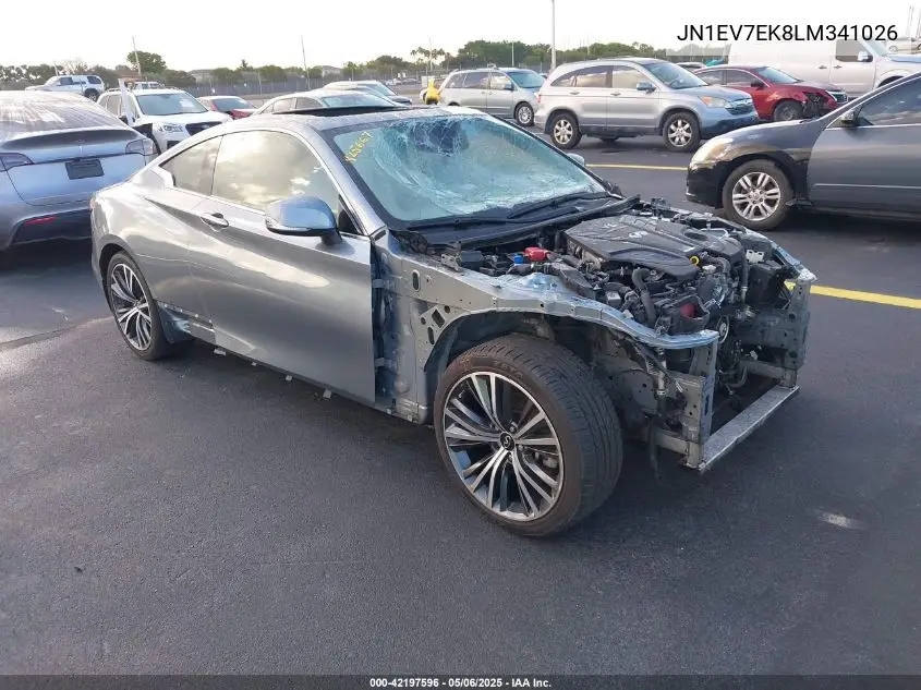 2020 Infiniti Q60 Luxe VIN: JN1EV7EK8LM341026 Lot: 42197596