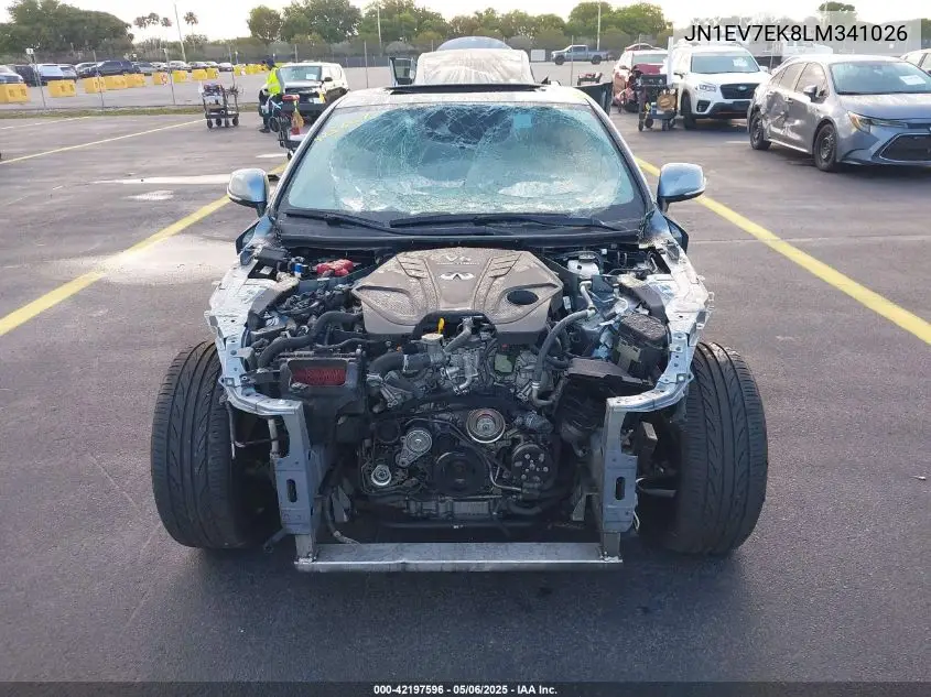 2020 Infiniti Q60 Luxe VIN: JN1EV7EK8LM341026 Lot: 42197596