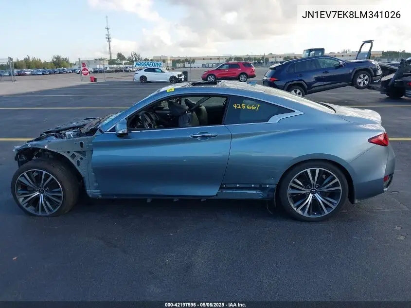 2020 Infiniti Q60 Luxe VIN: JN1EV7EK8LM341026 Lot: 42197596