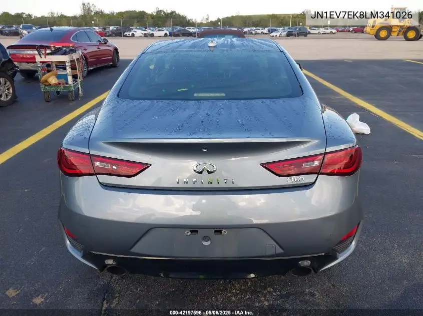 2020 Infiniti Q60 Luxe VIN: JN1EV7EK8LM341026 Lot: 42197596