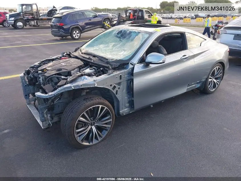 2020 Infiniti Q60 Luxe VIN: JN1EV7EK8LM341026 Lot: 42197596