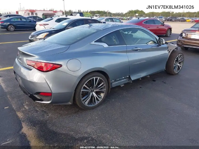 2020 Infiniti Q60 Luxe VIN: JN1EV7EK8LM341026 Lot: 42197596