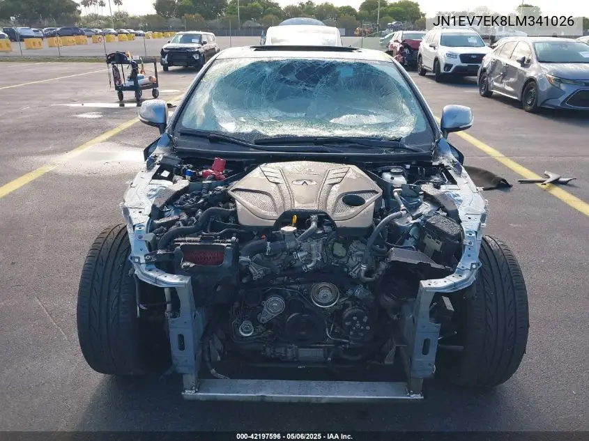 2020 Infiniti Q60 Luxe VIN: JN1EV7EK8LM341026 Lot: 42197596