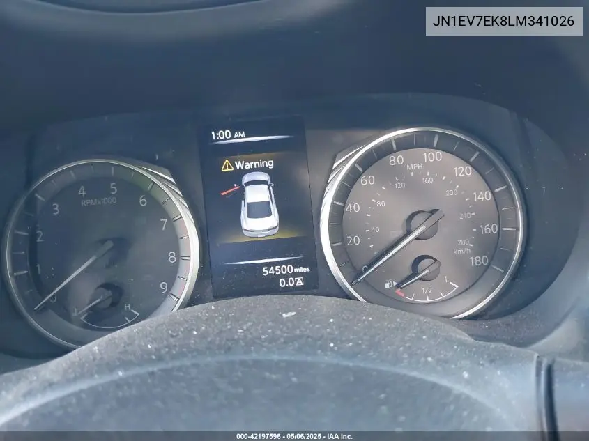 2020 Infiniti Q60 Luxe VIN: JN1EV7EK8LM341026 Lot: 42197596