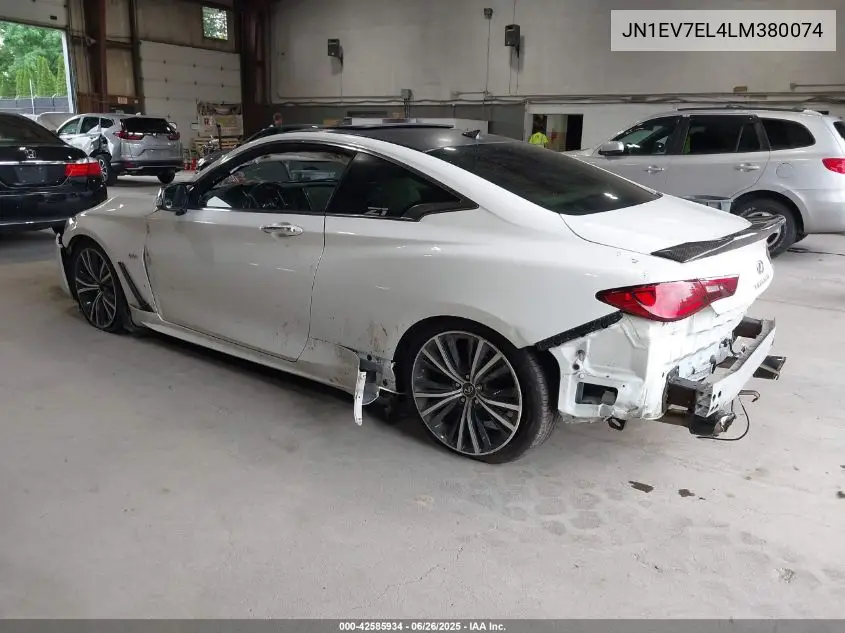 2020 Infiniti Q60 Luxe Awd VIN: JN1EV7EL4LM380074 Lot: 42585934