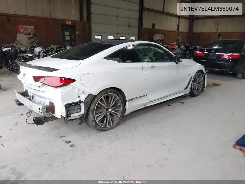 2020 Infiniti Q60 Luxe Awd VIN: JN1EV7EL4LM380074 Lot: 42585934
