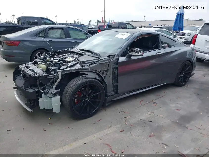2020 Infiniti Q60 Pure VIN: JN1EV7EK5LM340416 Lot: 42588246