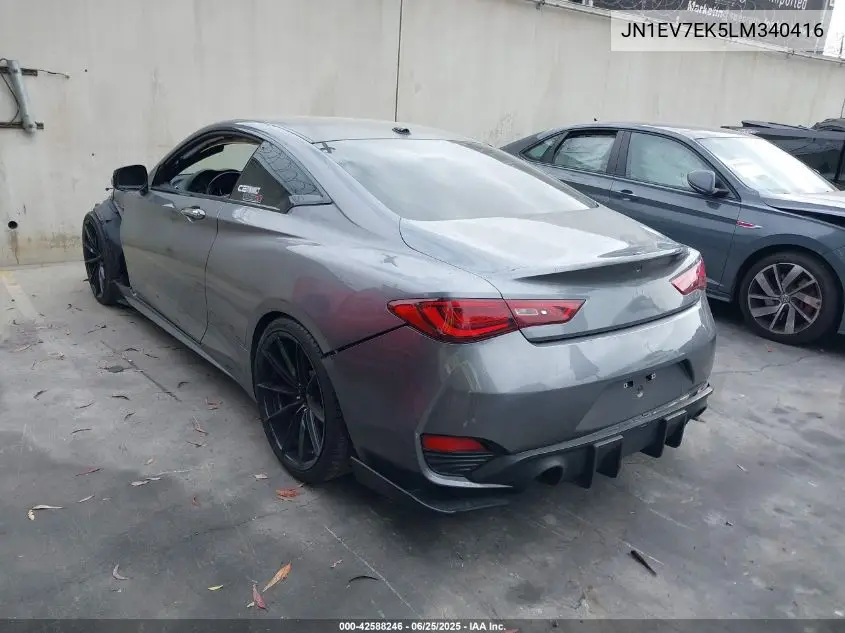 2020 Infiniti Q60 Pure VIN: JN1EV7EK5LM340416 Lot: 42588246