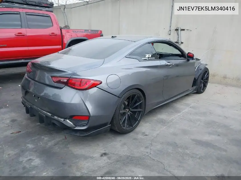 2020 Infiniti Q60 Pure VIN: JN1EV7EK5LM340416 Lot: 42588246