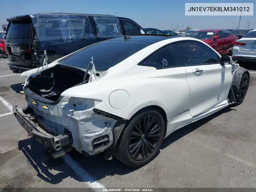 2020 Infiniti Q60 Luxe VIN: JN1EV7EK8LM341012 Lot: 42652597