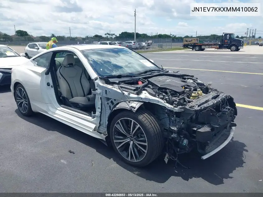 2021 Infiniti Q60 Luxe VIN: JN1EV7KKXMM410062 Lot: 42260853