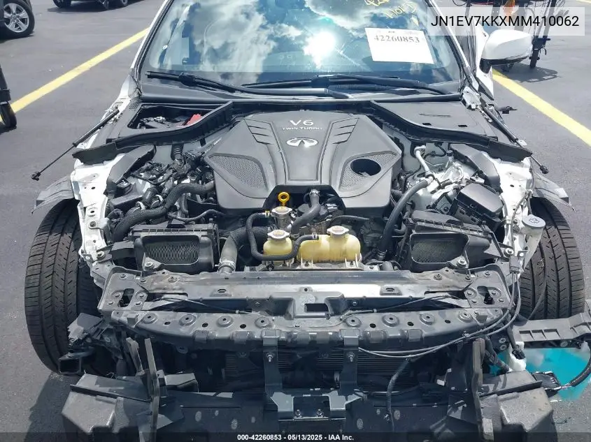 2021 Infiniti Q60 Luxe VIN: JN1EV7KKXMM410062 Lot: 42260853