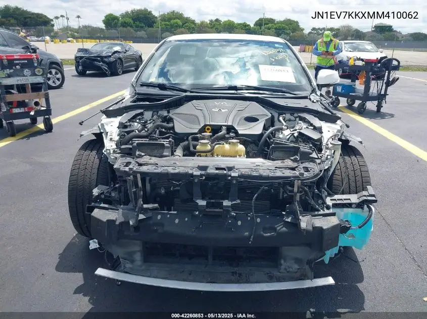 2021 Infiniti Q60 Luxe VIN: JN1EV7KKXMM410062 Lot: 42260853