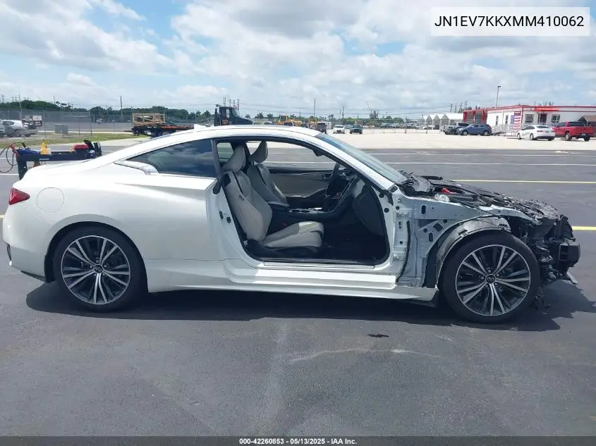 2021 Infiniti Q60 Luxe VIN: JN1EV7KKXMM410062 Lot: 42260853
