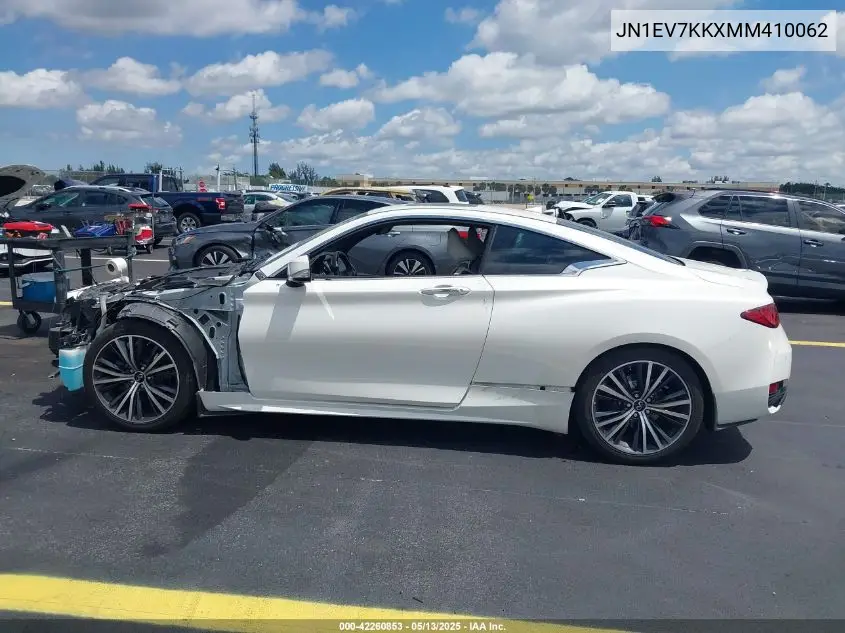 2021 Infiniti Q60 Luxe VIN: JN1EV7KKXMM410062 Lot: 42260853