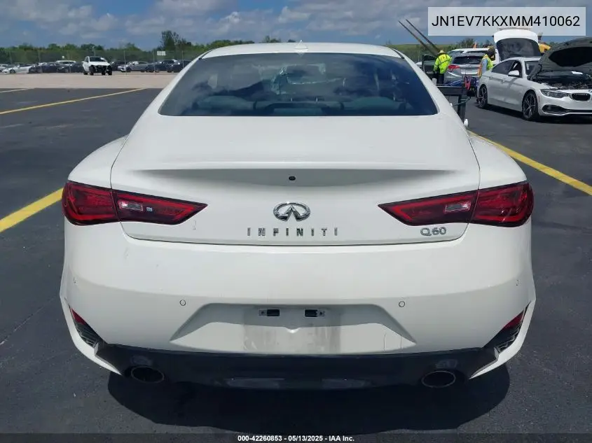 2021 Infiniti Q60 Luxe VIN: JN1EV7KKXMM410062 Lot: 42260853