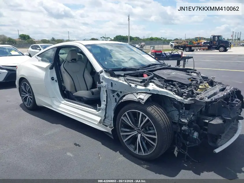 2021 Infiniti Q60 Luxe VIN: JN1EV7KKXMM410062 Lot: 42260853