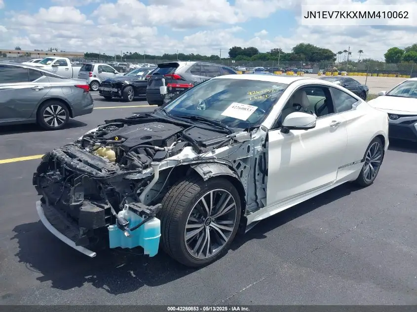 2021 Infiniti Q60 Luxe VIN: JN1EV7KKXMM410062 Lot: 42260853