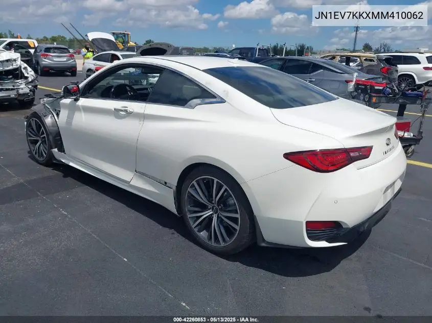 2021 Infiniti Q60 Luxe VIN: JN1EV7KKXMM410062 Lot: 42260853