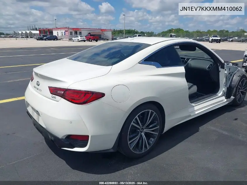 2021 Infiniti Q60 Luxe VIN: JN1EV7KKXMM410062 Lot: 42260853