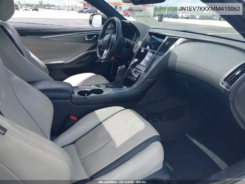 2021 Infiniti Q60 Luxe VIN: JN1EV7KKXMM410062 Lot: 42260853