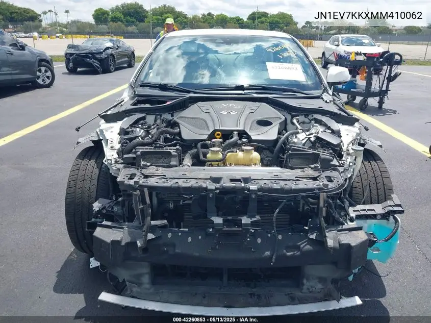 2021 Infiniti Q60 Luxe VIN: JN1EV7KKXMM410062 Lot: 42260853