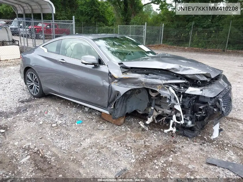 2021 Infiniti Q60 Luxe VIN: JN1EV7KK1MM410208 Lot: 42525484