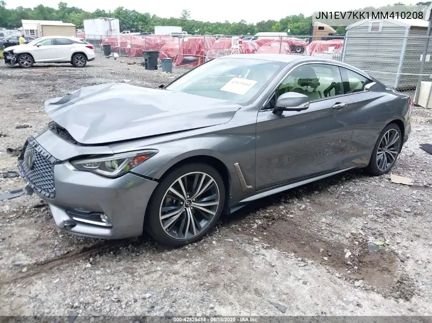 2021 Infiniti Q60 Luxe VIN: JN1EV7KK1MM410208 Lot: 42525484
