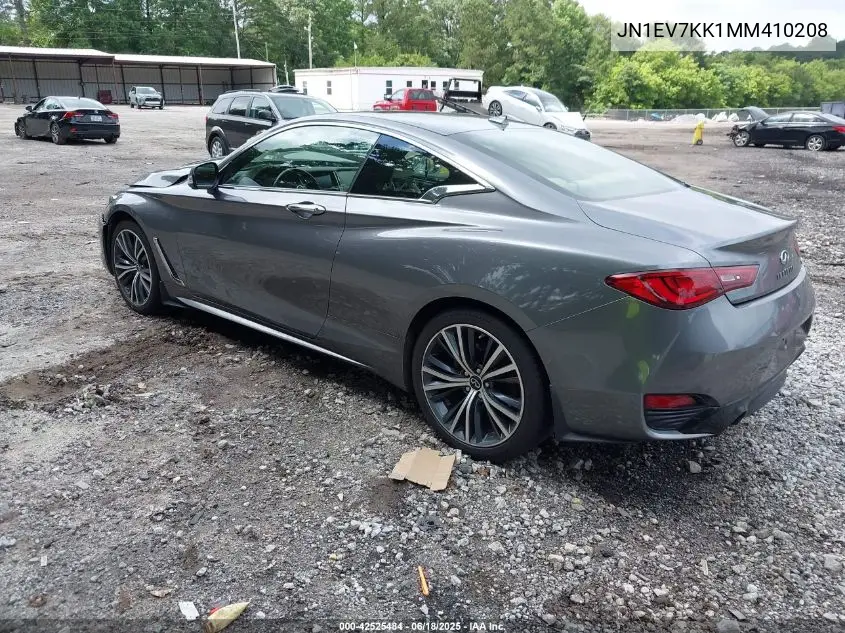2021 Infiniti Q60 Luxe VIN: JN1EV7KK1MM410208 Lot: 42525484