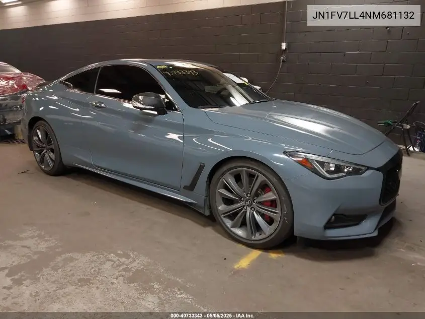 2022 Infiniti Q60 Red Sport 400 Awd VIN: JN1FV7LL4NM681132 Lot: 40733343