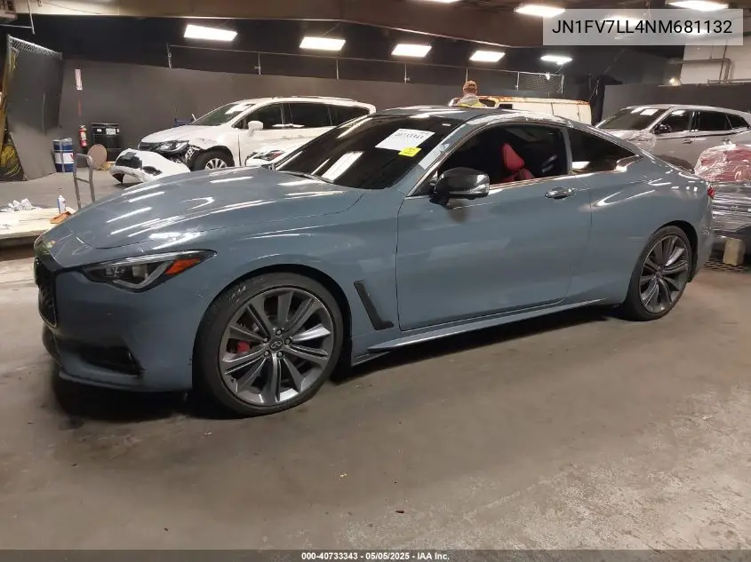 2022 Infiniti Q60 Red Sport 400 Awd VIN: JN1FV7LL4NM681132 Lot: 40733343