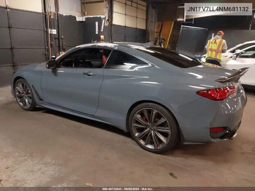 2022 Infiniti Q60 Red Sport 400 Awd VIN: JN1FV7LL4NM681132 Lot: 40733343