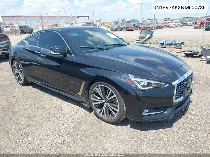 2022 Infiniti Q60 Luxe VIN: JN1EV7KKXNM600736 Lot: 42712692